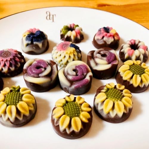 JOERSH 4PCS Silicone Chocolate Flower Molds for Candy, Fat Bombs Snacks, Truffle gallery