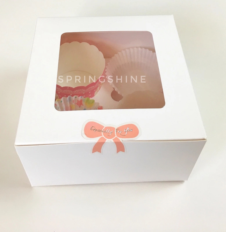Simple White Cupcake/Muffin Boxes / 4 holds Inserts & Clear Windows, pack of 40