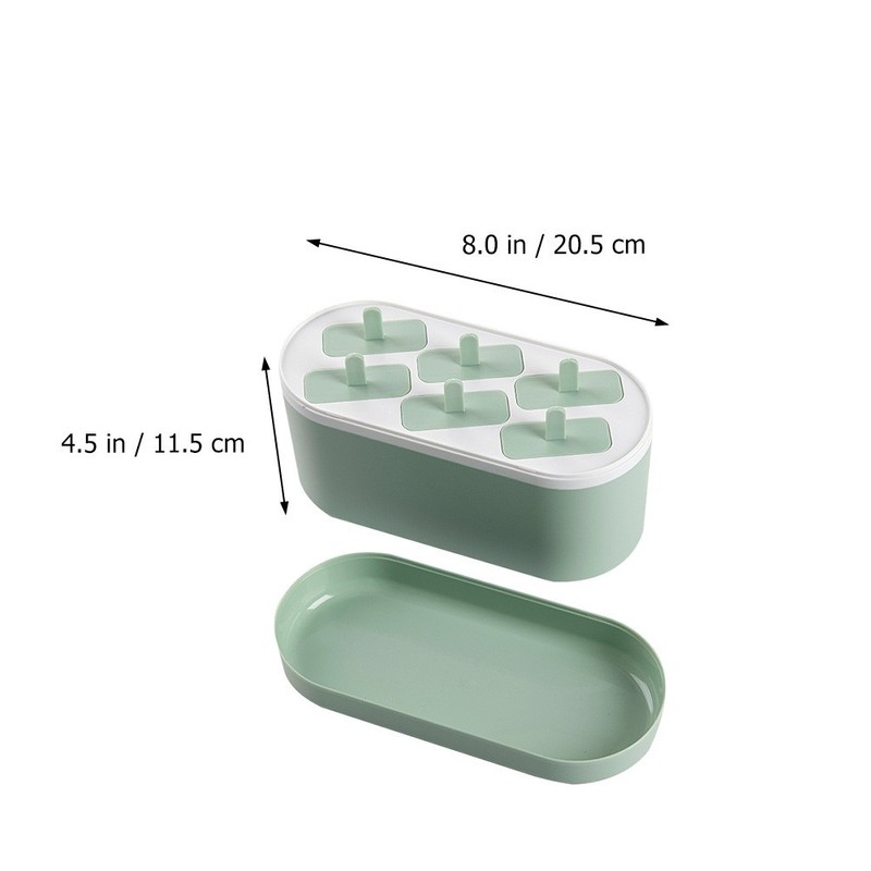 6 Grids Ice Cream Mold DIY Ice Cream Making Tool Ice Pop Mold (Light Green) gallery