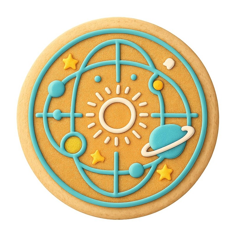 Celestial Sphere Solar System Cookie Cutter & Stamp, Fondant & Clay - 4x4 gallery