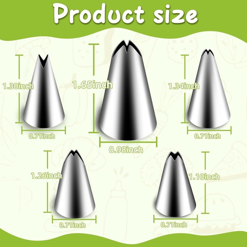 Complete Leaf Piping Tips Set - Effortless Cake & Cookie Decorating Essentials gallery