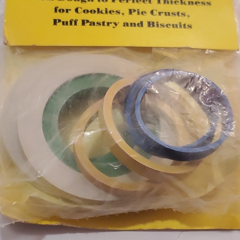 Roll dough evenly with Rolling Pin Rubber Rings New old stock gallery