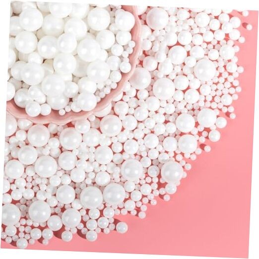 Edible Sprinkles for Cake Decorating,130g,Edible Pearl Sugar Mix White Pearl