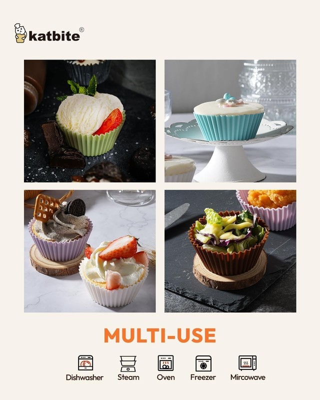 Silicone Cupcake Baking Cups 24 Pack Silicone Baking Cups Reusable Non-stick ... gallery