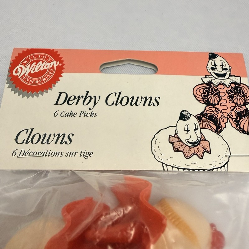 Wilton Derby Clowns & Balloons Cake Picks, Original Packaging, gallery
