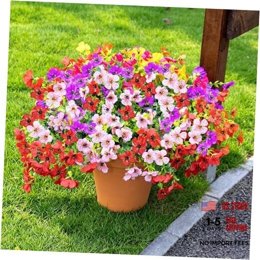 Bundles Artificial Flowers for 12 Mix1(red+pink+purple+yellow+orange+rose Red)
