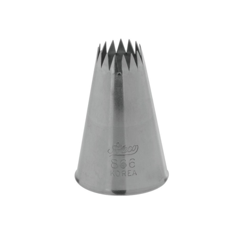 #866 French Star Pastry Tip 1/2 Inch Opening Diameter Stainless Steel Icing