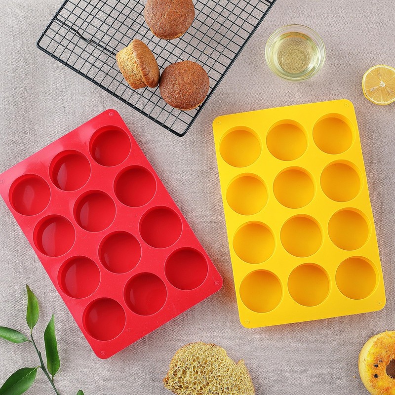 2PCS Silicone Oreo Cookie Chocolate Molds 12-Cavity Round Silicone Baking Mold f gallery