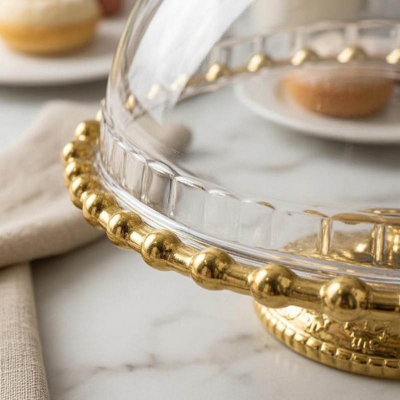 Glass Do & I Cake Stand Round Covered Cake Stand High Clarity gallery