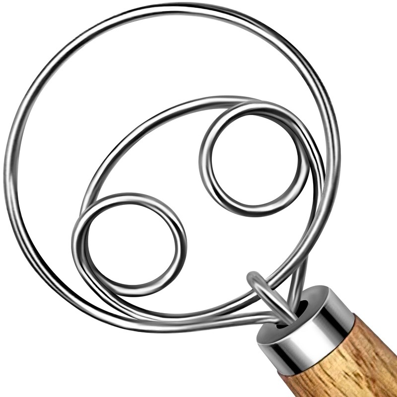 Danish Dough Whisk Stainless Steel Dough Hook Dutch Whisk for Sourdough Bread…