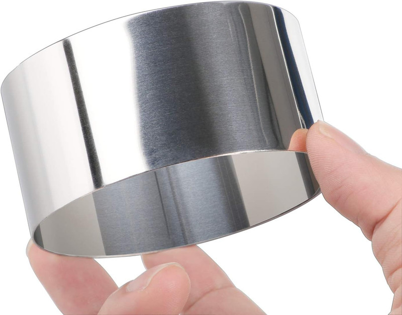 3” Round Cake Ring Mold, Stainless Steel Cooking Crumpet Rings | 4 Food Forms & gallery