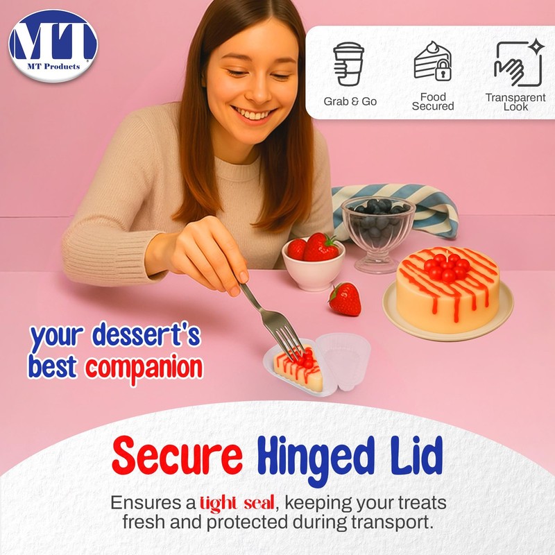 MT Products Individual Single Slice Pie & Cake Containers - Clear Plastic gallery