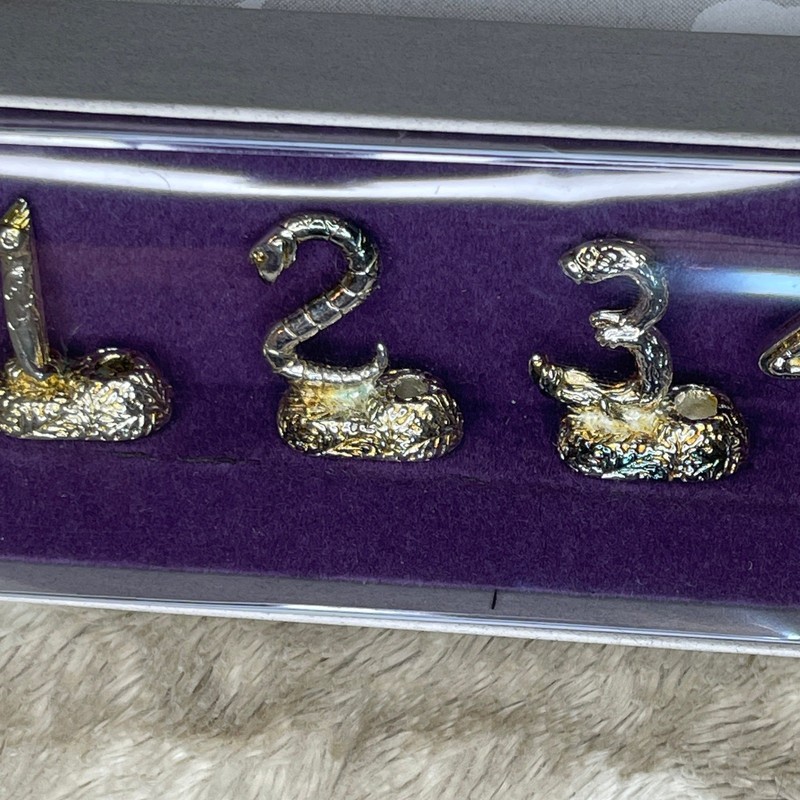 Reed & Barton Safari Candle Set Silverplate Numbered 1-6 Animal Birthday Holders gallery