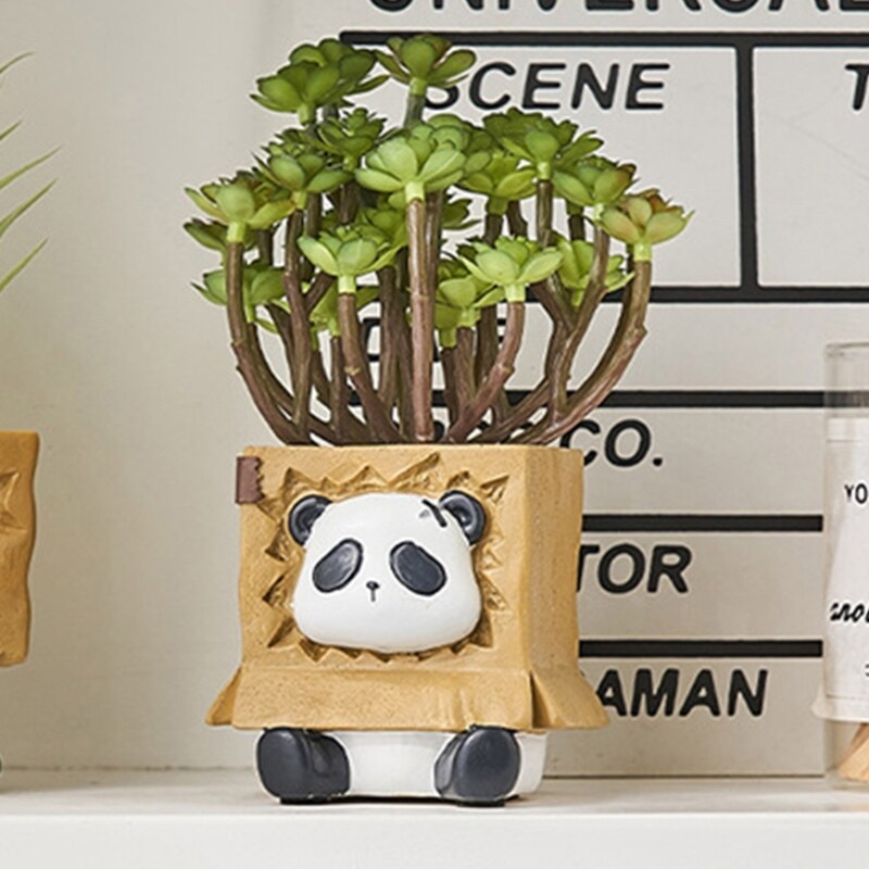 Cute Sitting Panda Shaped Hand-making Silicone Moulds for Succulent Planter Vase gallery