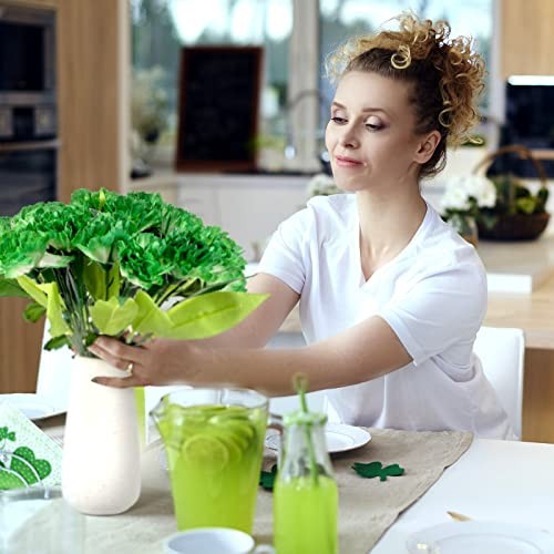 Inder 6 Pcs St. Patrick's Day Decorations Artificial Green Carnations Bulk gallery