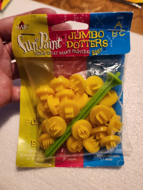 NEW Vintage 90s Alphabet JumboDot Tippers by PLAID Baking Clay & Paint Stampers