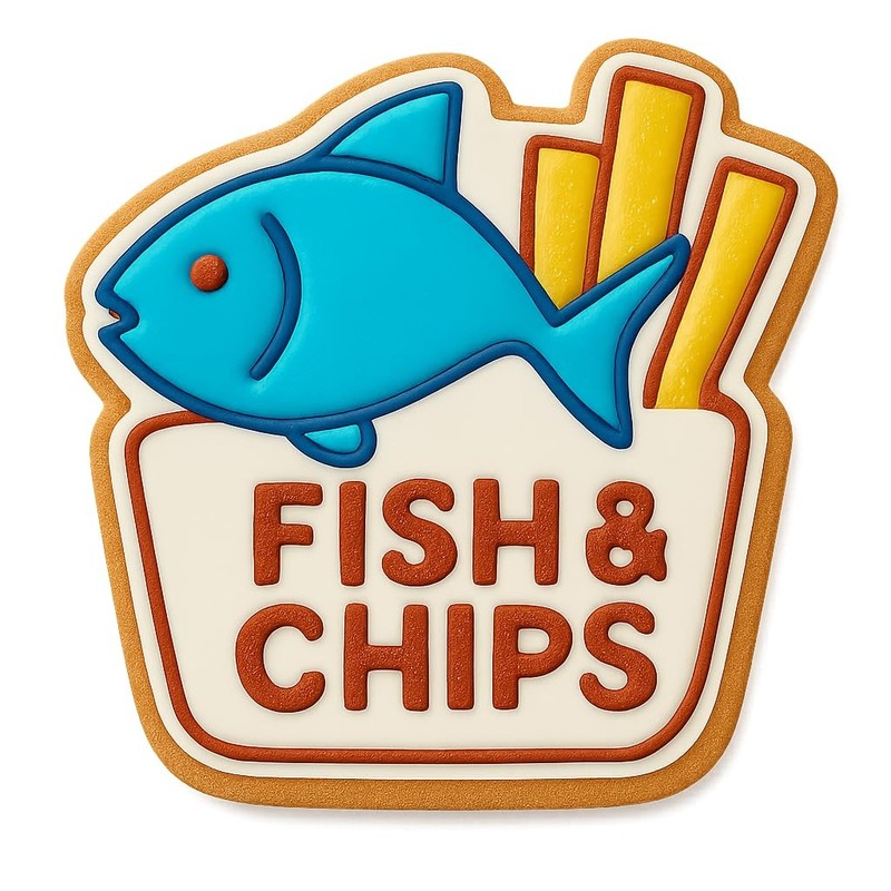 Fish and Chips Cookie Cutter & Stamp, Fondant & Clay - 4x3.2 gallery
