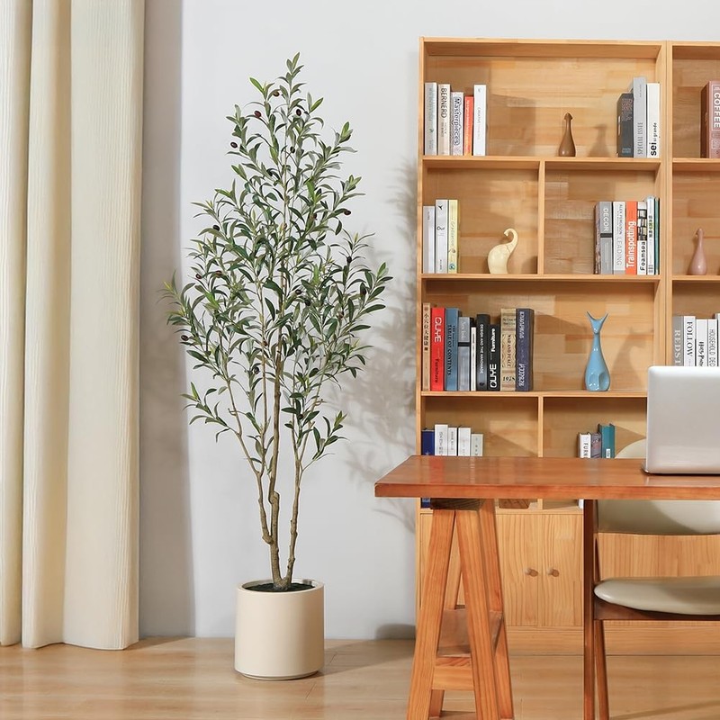Lomanto Artificial Olive Trees 6 Ft Tall Fake Olive Trees For Indoor Faux Olive gallery
