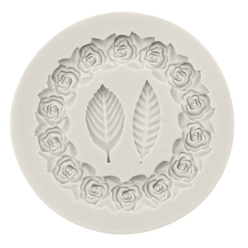 Leaves Fondant Mold Rose Flower Frame Silicone Mold Cake Decoration Tools DIY