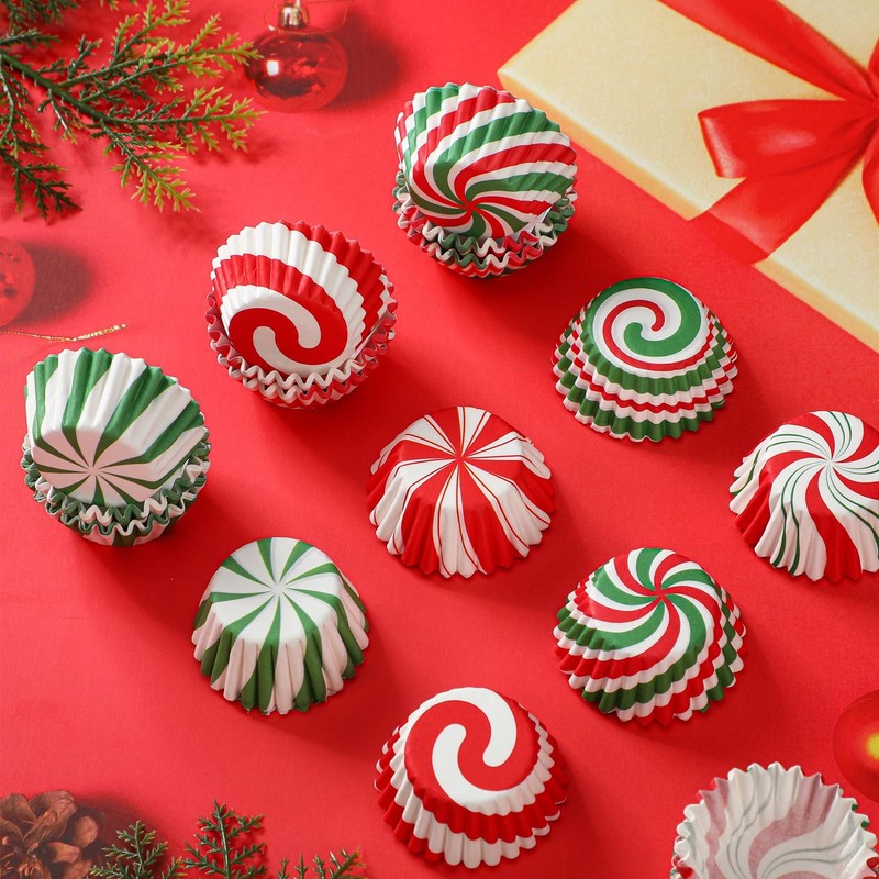 600 Pcs Christmas Party Cupcake Liners Classic Muffin Baking Wrapper gallery