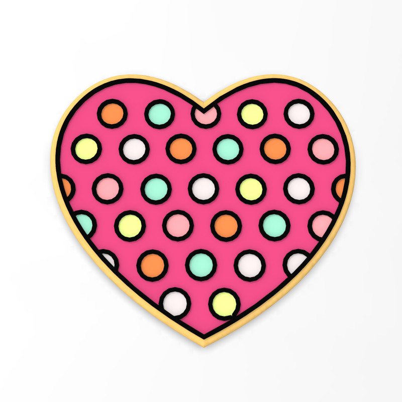 Polka Dot Heart Cookie Cutter & Stamp | Valentine's Day Love Cupid Spots gallery