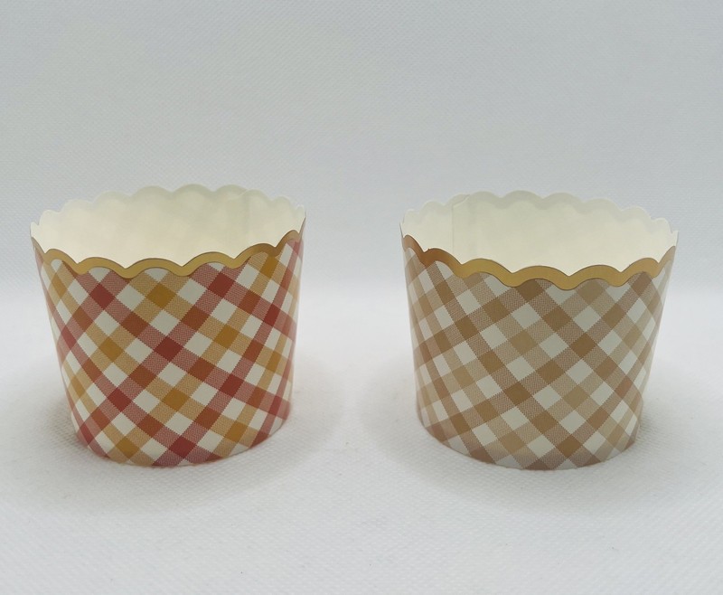 Plaid & Gold Foil Trim Design Cupcake Baking Liners-50 Count gallery