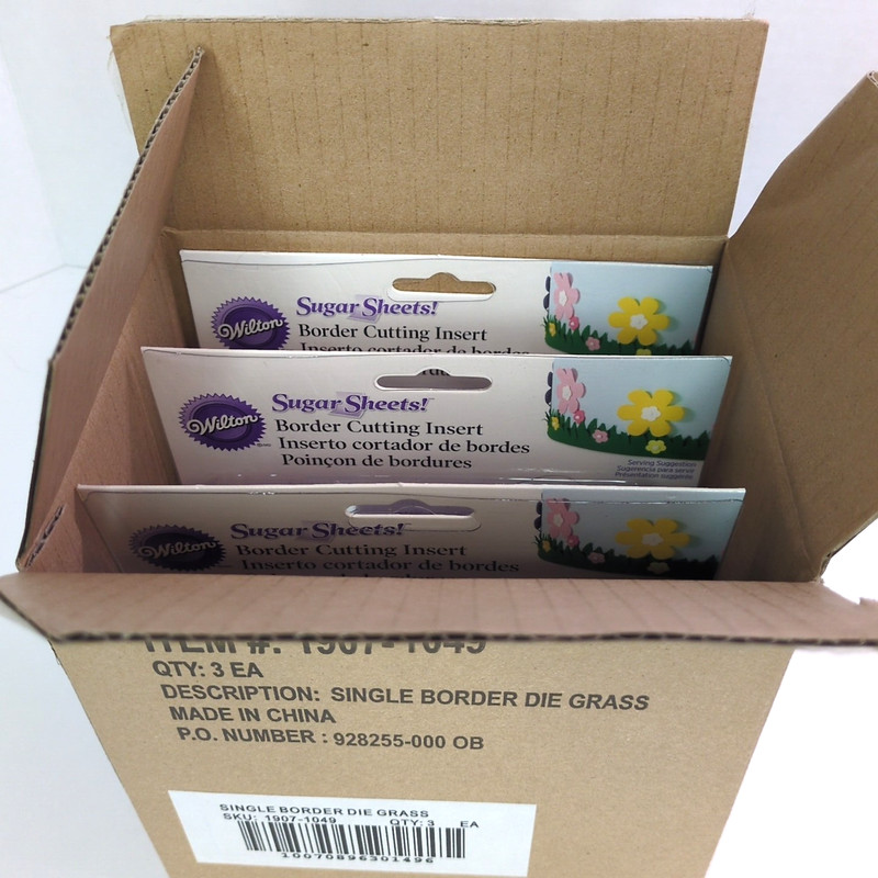 WILTON SET OF 3 SUGAR SHEETS Boarder Cutting Inserts GRASS CAKE WIL1907-1094 gallery
