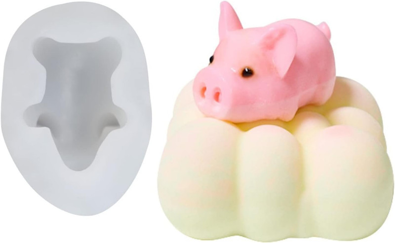 Small Cute Pig Candle Silicone Mold Fondant Chocolate Candy Cake Baking Mold Soa gallery