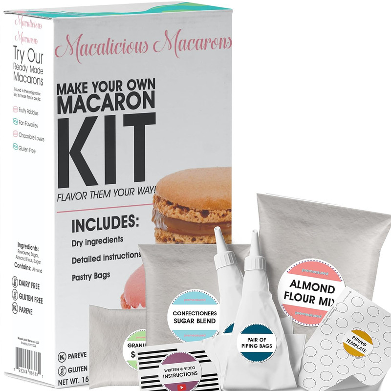 Macalicious Macaron Baking Mix - DIY Bake Your Own French Macarons Kit –Includes gallery