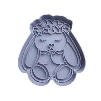 Bunny with Flowers Cookie Cutter