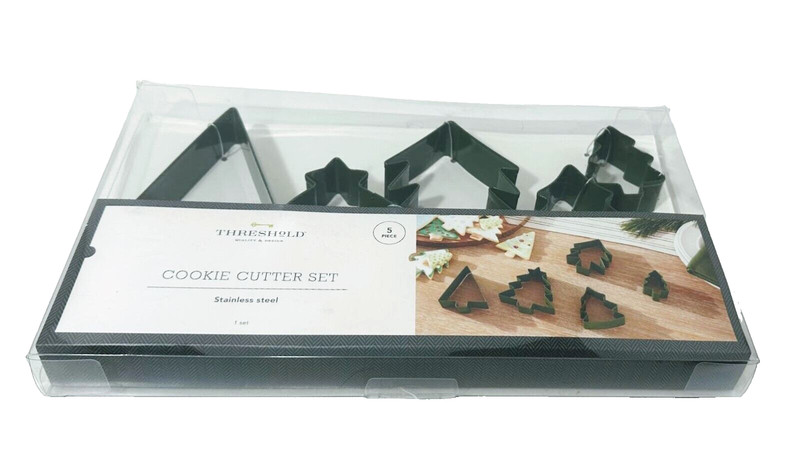 Target Threshold Christmas Tree Shaped Cookie Cutter 5 pc set Stainless Steel gallery