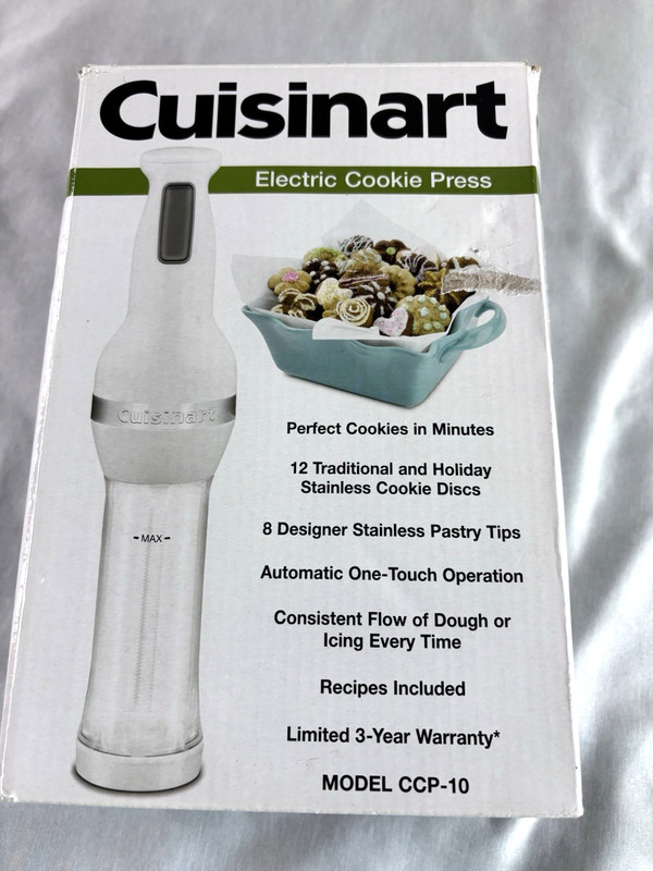 Cuisinart CCP-10 Electric Cookie Press with 12 Discs & 8 Decorating Tips - White gallery