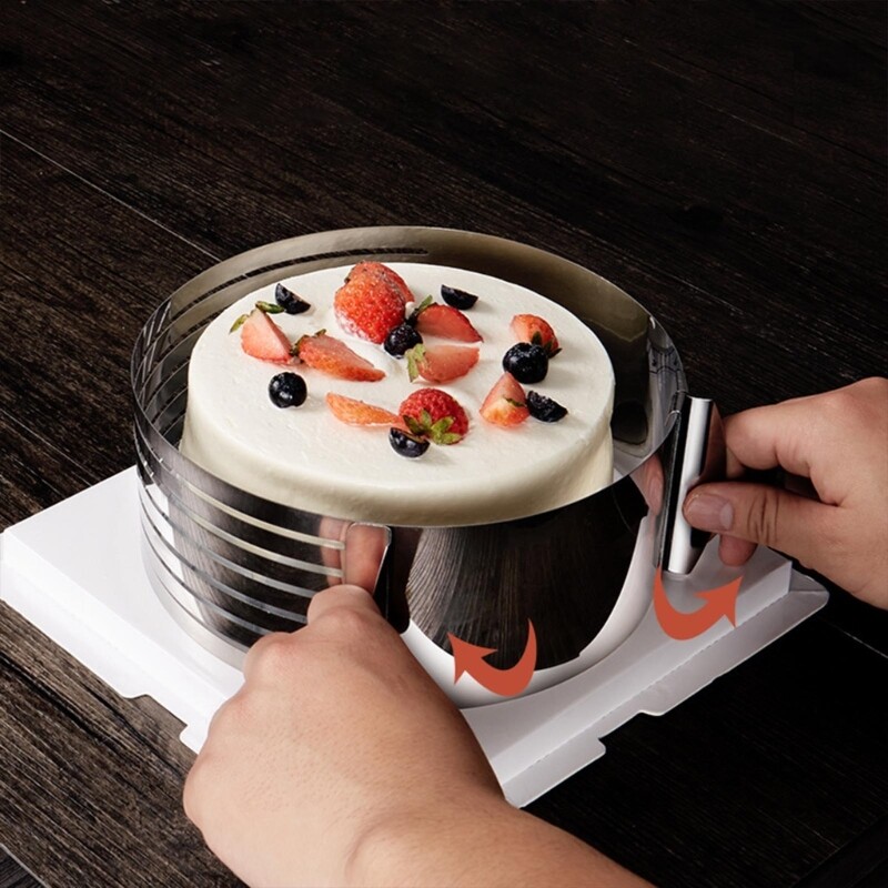 Cutter Leveler Stainless Steel Cake Slicing-Ring 16-20cm DIY Baking gallery