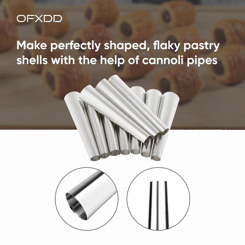 12 Pack 4.72 Inch Stainless Steel Cannoli Tube Set Cream Horn Molds for Baking gallery