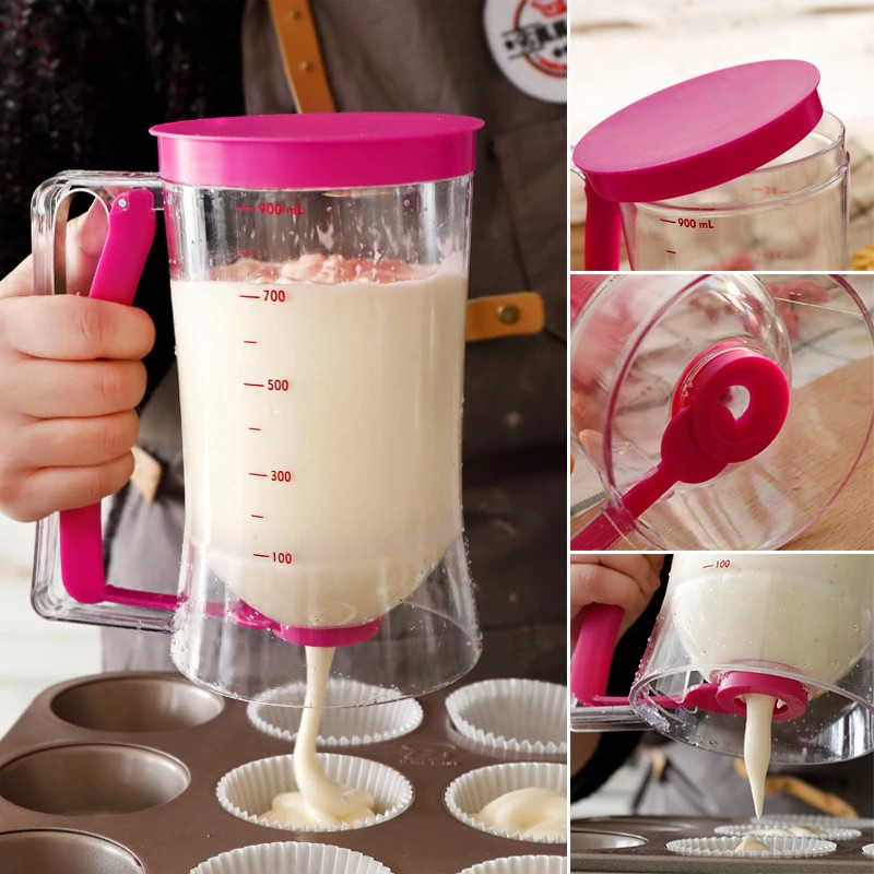 900ml Batter Dispenser DIY Muffin Cupcake Pancake Kitchen Measuring Baking Tools gallery