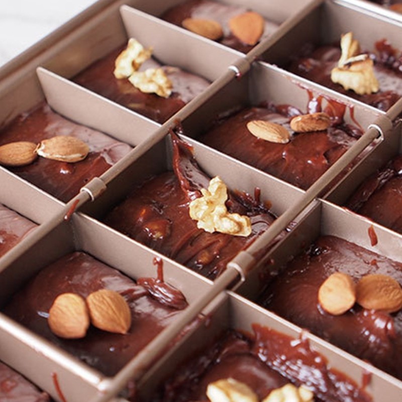 Non Brownie Pan with Removable Dividers Chocolate Cake Baking Tray Kitchen gallery