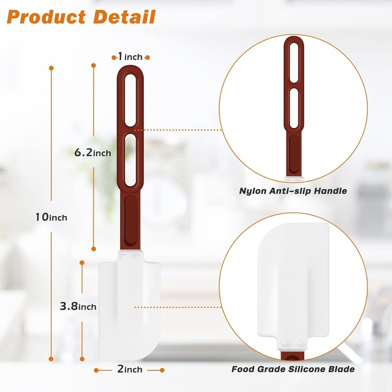 High-Temp Silicone Spatulas, 10'' mercial Spatula 500°F Heat-Resistant gallery