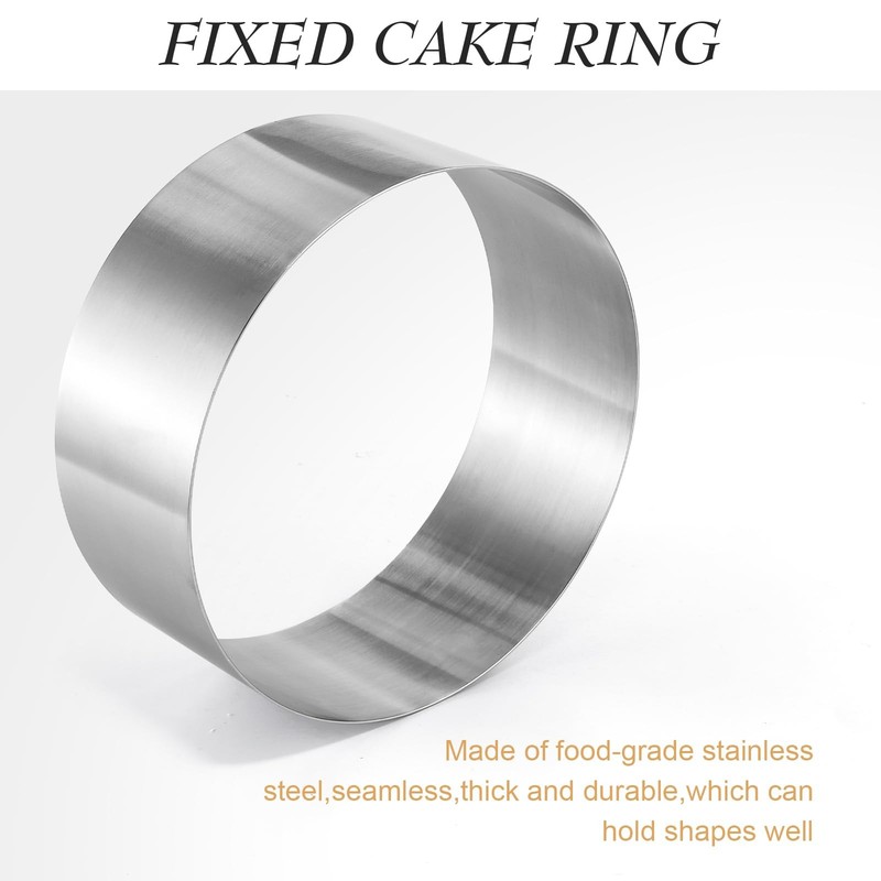 Cake Ring, 8 Inch Cake Rings for Baking, 20CM Fixed Round Stainless Steel Cak... gallery