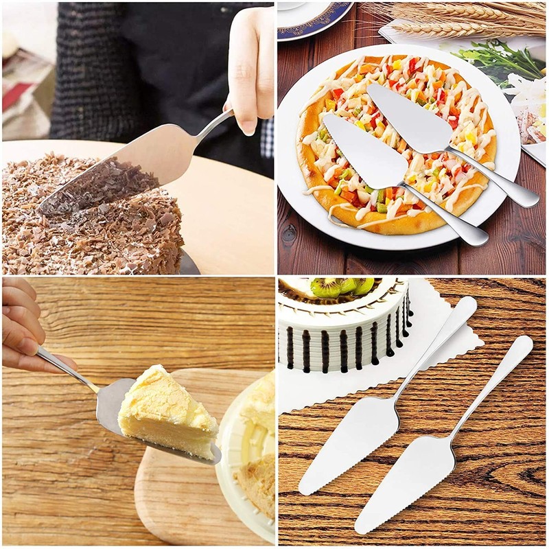 YTYKINOY Pack of 5 Stainless Steel Pie Pizza Cake Pastry Server Silver gallery