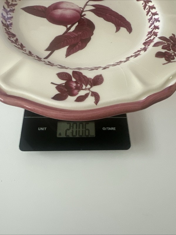 Italian Ceramic Company “Red original Fruits”-Cake Pedestal- Rare Find! gallery