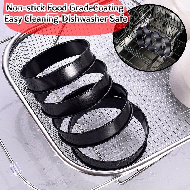 12Packs Crumpet Rings NONSTICK English Muffin Rings 3.15 Inch Stainless gallery