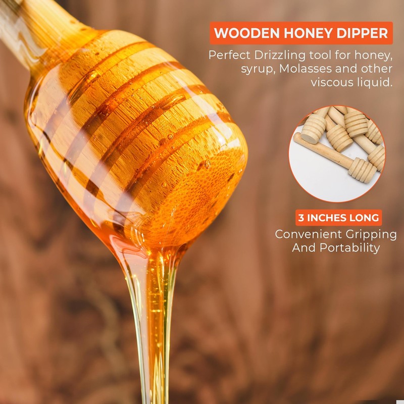 40 Pcs Honey Dipper Sticks - Wooden Honey Dipper- 3 Inch Mini Wooden Honeycom... gallery