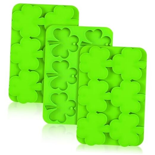3 Pack Silicone Shamrock Mold St Patrick’s Day Chocolate Molds Fondant Molds