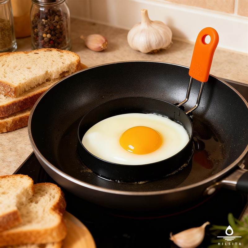 5pcs Egg Rings For Frying Eggs, Stainless Steel Crumpet Ring Mold Griddle Pan... gallery