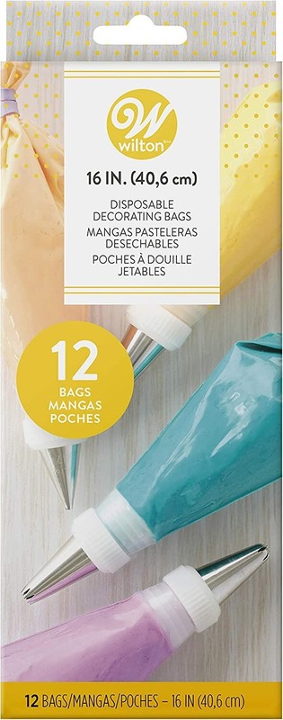Wilton 12-Count Disposable Decorating Bags, 16″
