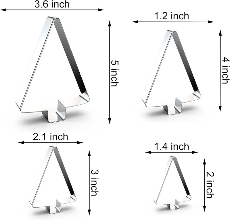 Tree Cookie Cutter Set - 5", 4", 3", 2" - 4 Piece - Stainless Steel gallery