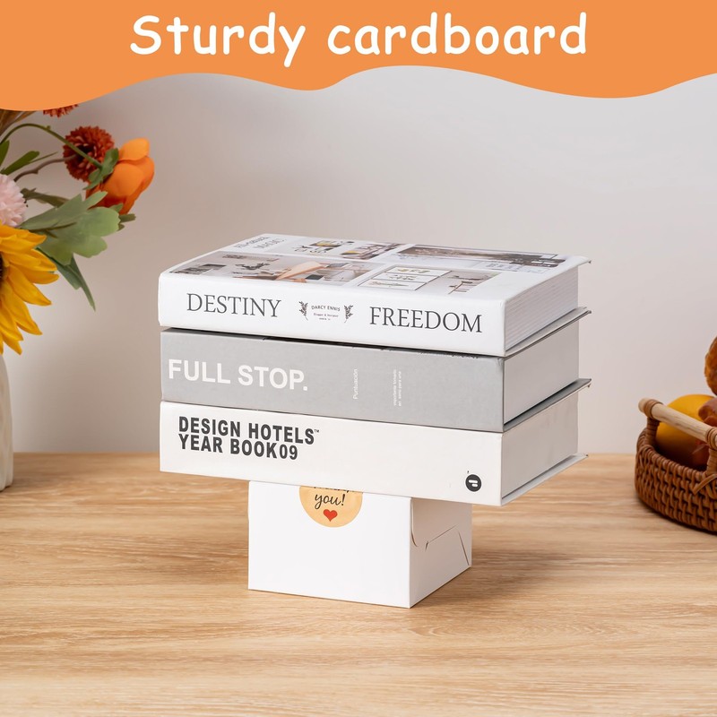 100pcs Cookie Boxes with Window, 4x4x2.5 Inches Bakery Boxes with 100pcs Stic... gallery