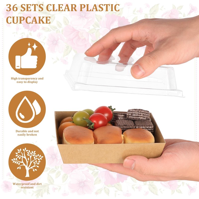 36 Sets Charcuterie Boxes with Clear Lids, Wedding Cake Boxes for Guests Disp... gallery