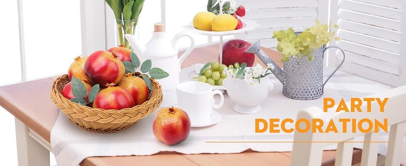 Worat 6 PCS Artificial Fake Pomegranates Faux Simulat Fruits gallery