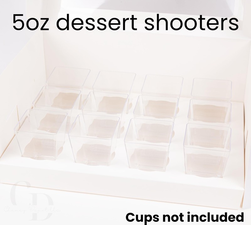 Dessert Shooter Box for 12 5oz square and round cups- 5 pack gallery